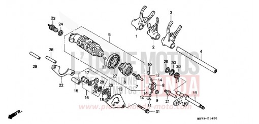 TAMBOUR DE CHANGEMENT/FOURCHETTE DE SELECTION VFR750RK de 1989